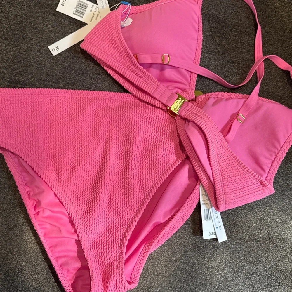 NWT* Pucker Up Two Piece Swim women size 12 Bottom 38 D Top